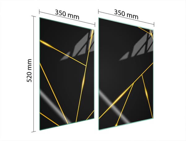 GLASBESKYTTELSESPLADE TIL KØKKEN 2x35x52 SORT