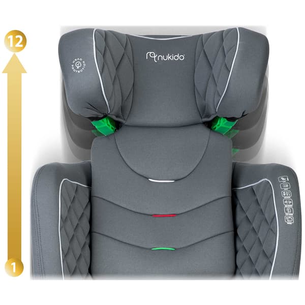 Nukido Louis turvaistuin harmaa 15-36 kg ISOFIX