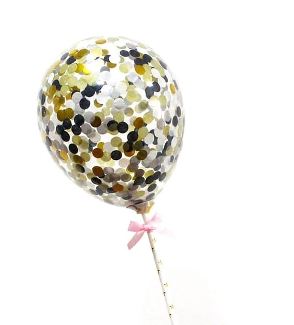 SORT Konfetti Ballon Kagetopper