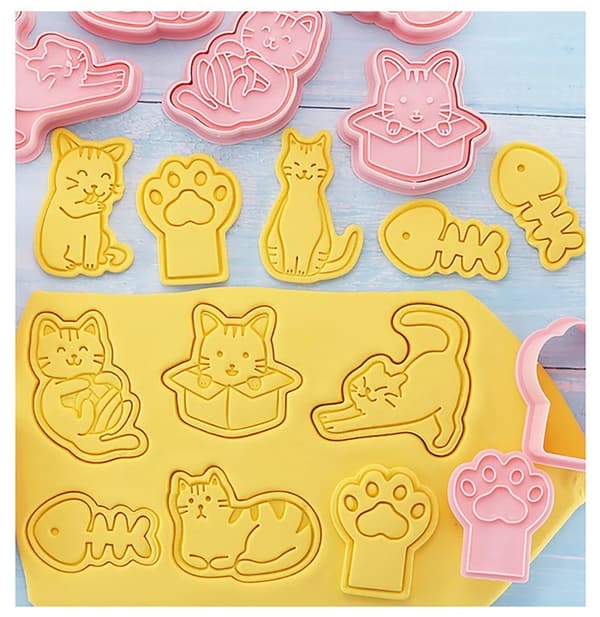 Utstickare med stämpel CATS-formar 8 st