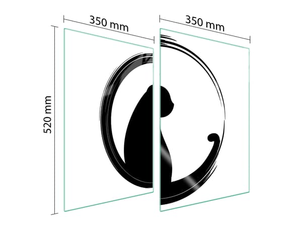 GLASBESKYTTELSESPLADE TIL KØKKEN 2x35x52 KAT