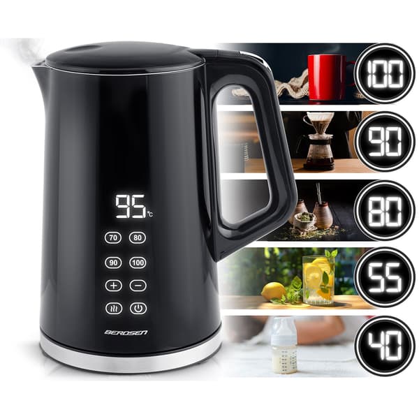 Berdsen BD-71 elkedel 1,7l sort og sølv