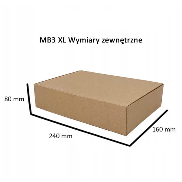 MB 3 XL Karton 240x160x80 mm - 100 styk