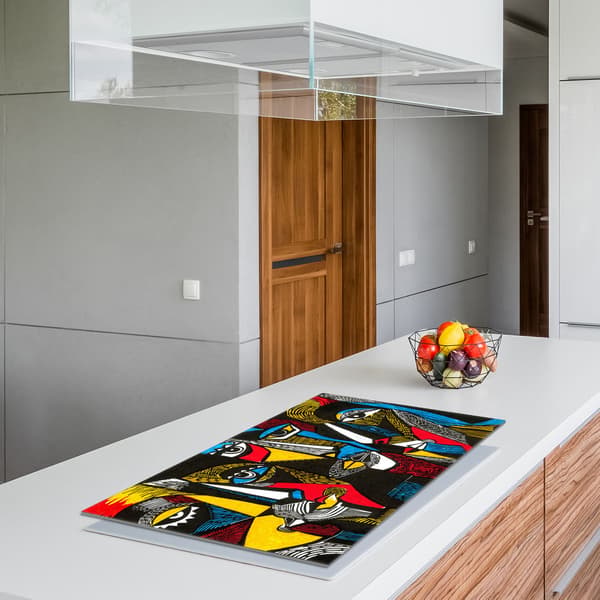 Spishällskydd i glas 90x52 Pop Art