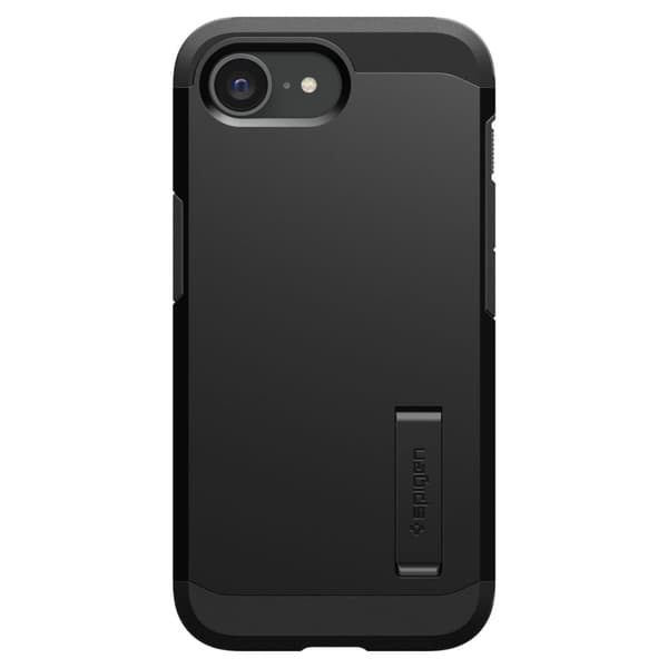 iPhone 16e cover med robust Armor MagSafe-stativ - sort