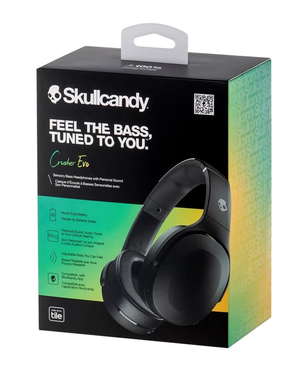Skullcandy Crusher Evo trådløse sorte hovedtelefoner