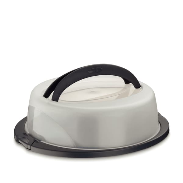 Kela rund kakform med lock, diameter 32 x 10 cm, grå