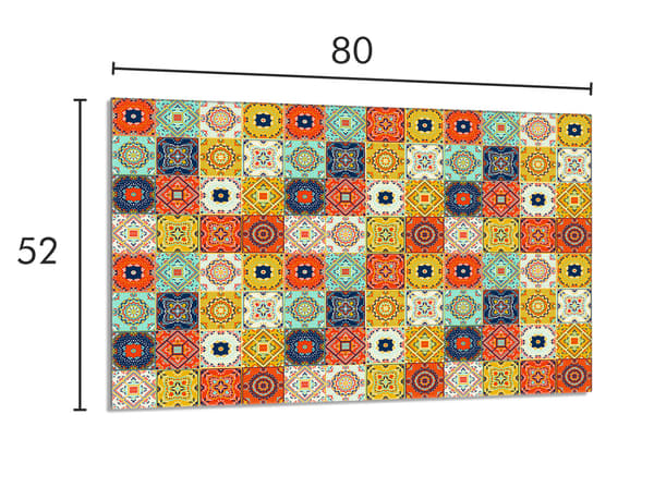 Lasinen suojalevy liedelle 80x52 Mosaic