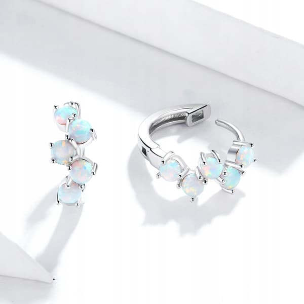Pendientes Piedras Iridiscentes Plata 925