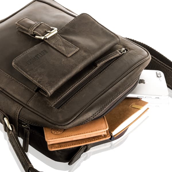 TBG-HT-100 BRUN HUNTER Herretaske +CERTIFIKAT