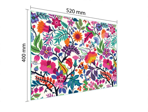 SKÄRBRÄDA I GLAS 52x40 BLOMMOR