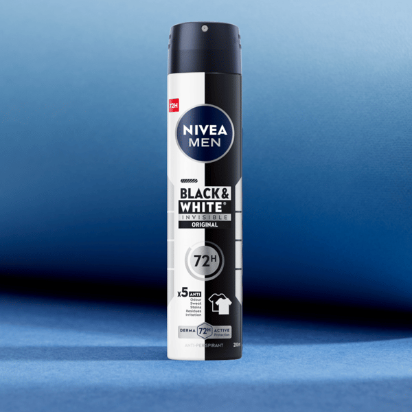 NIVEA MEN Black&White Original antiperspirant spray til mænd 72 timer 200 ml