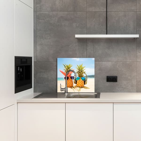 GLASPANEL TIL KØKKEN 65x60 Ananas