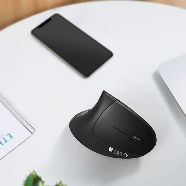 Techly 2,4 GHz RF USB trådlös vertikal mus 1600 dpi optisk