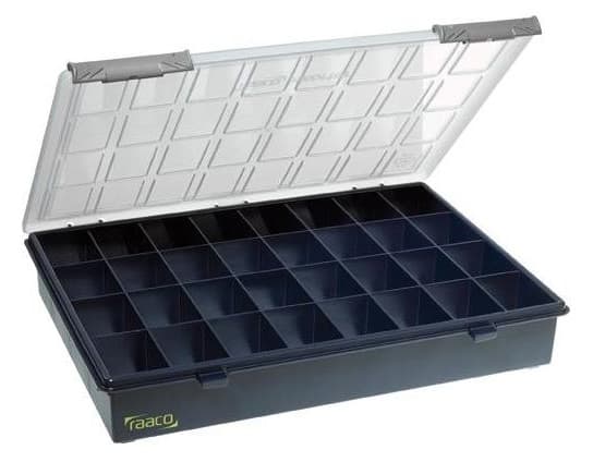 Raaco Assorter 4-32 blå plastikkasse til smådele