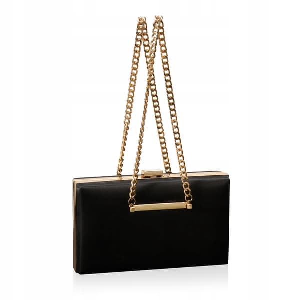 BTD-LP-07 SORT Rektangulær clutch med kæde TWINKLE