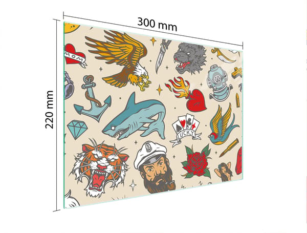 SKÄRBRÄDA I GLAS 30x22 SAGA