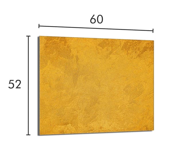 Skyddsplatta i glas för spis 60x52 guld