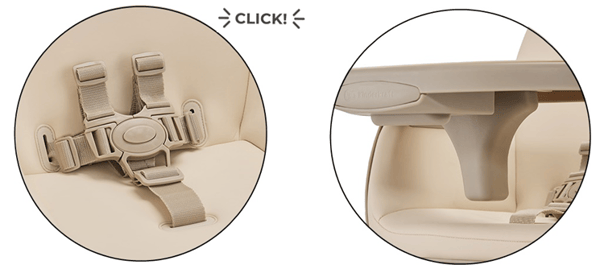 Kinderkraft FINI 2 2-i-1 foderstol Beige