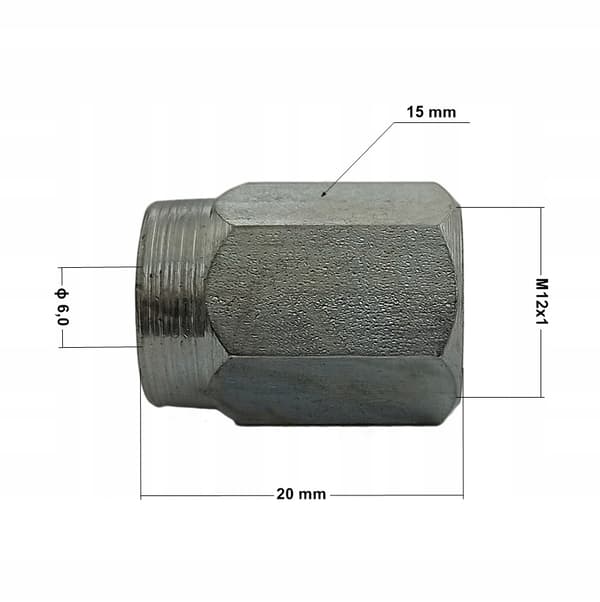 Ändstycke - mutter för stel bromsslang M12x1 fi 6 (KPS-7b)