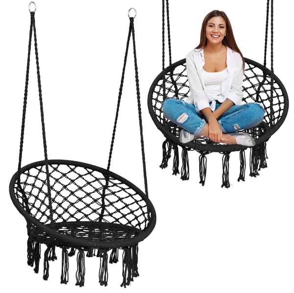 BOHO riippuva puutarhakeinu, musta