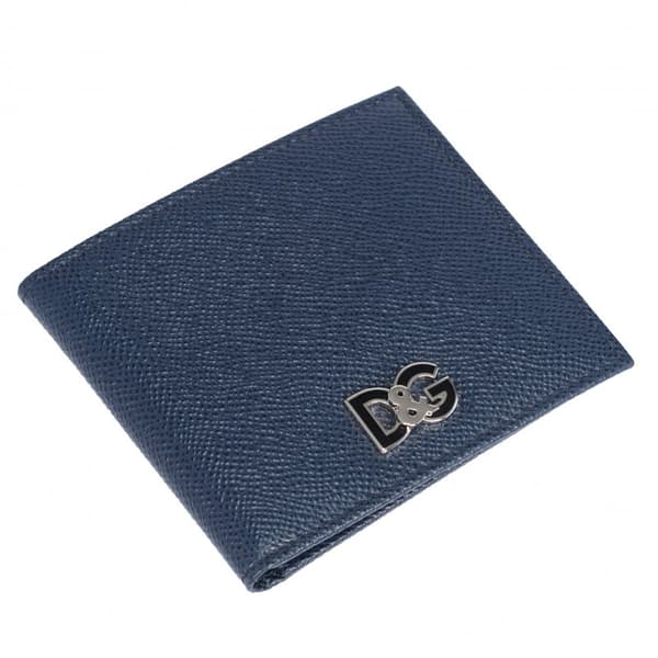 DOLCE&GABBANA Luksus Herre Bifold Pung Blå/Sort