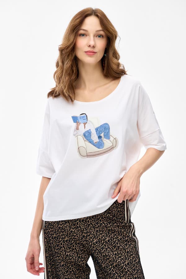 Tina Damebluse Ecru 40/42