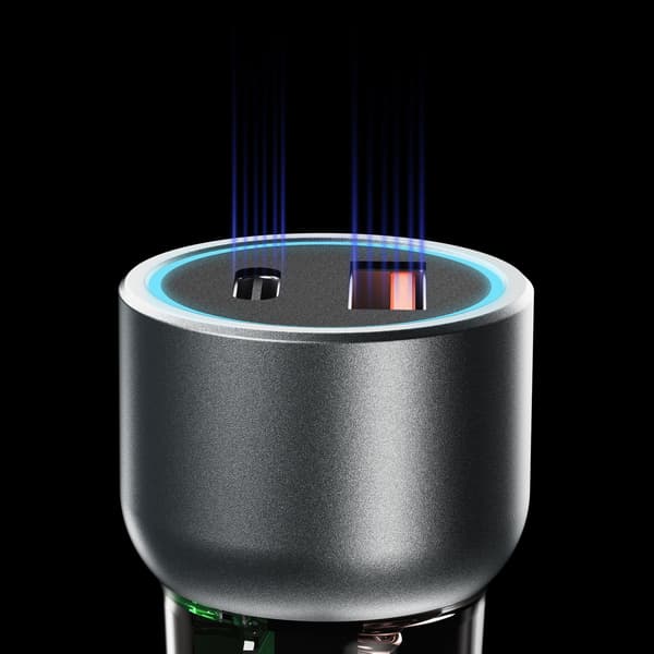 R4T 30W USB-A USB-C Biloplader - Grå
