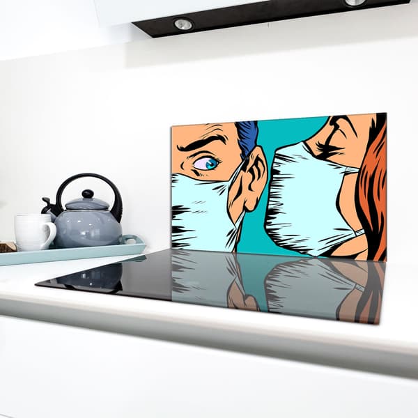 Lasinen suojalevy liedelle 90x52 Mask