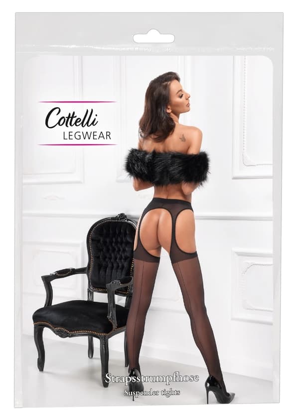 Cottelli LEGWEAR Sorte Strømper med Fin Blonde 5