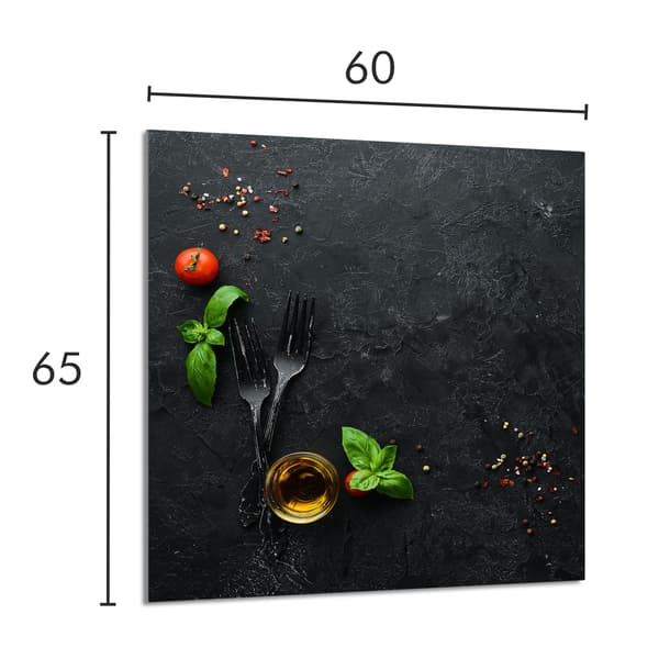 GLASPANEL FÖR KÖK 60x65 SKIFFER