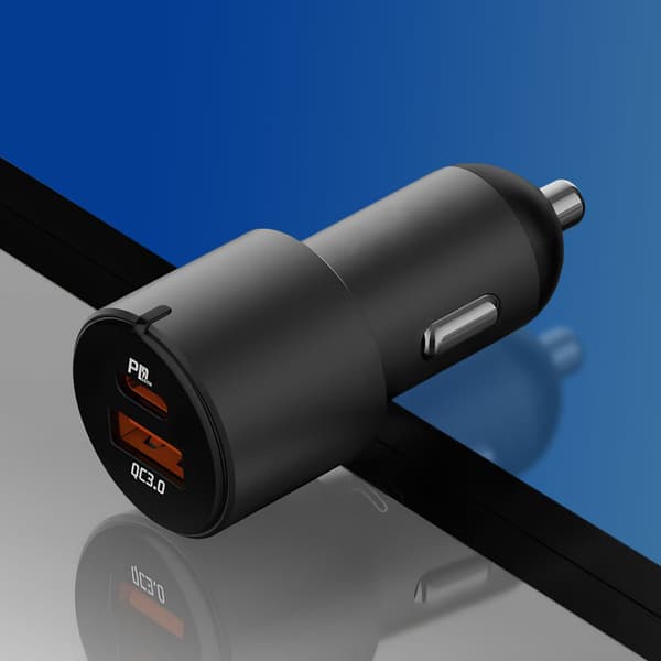 Biloplader 12V USB-C 100W med USB-C, USB-A, QC og PD