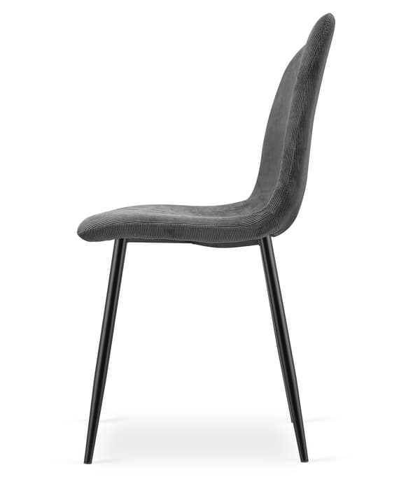 RIFT stol - grå fløjlsbukser / sorte ben x 3