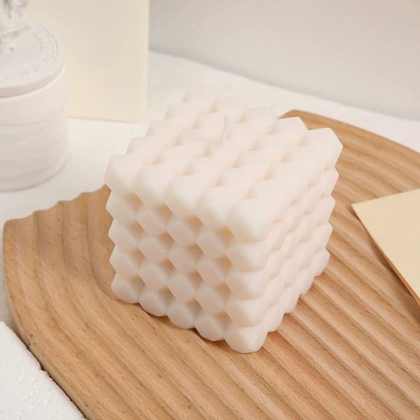 Silikone lysform, rombeformet terning, 70x70x65 mm