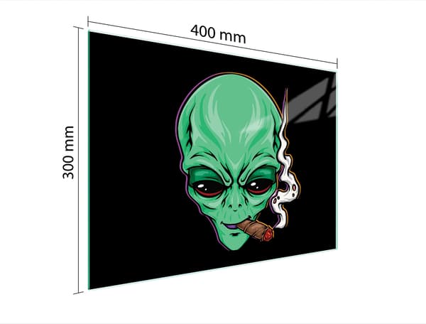 SKÄRBRÄDA I GLAS 40x30 UFO