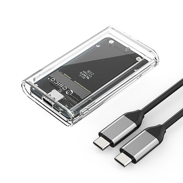 Diskhållare TC10-MS MSATA USB-C 5Gb/s - genomskinlig