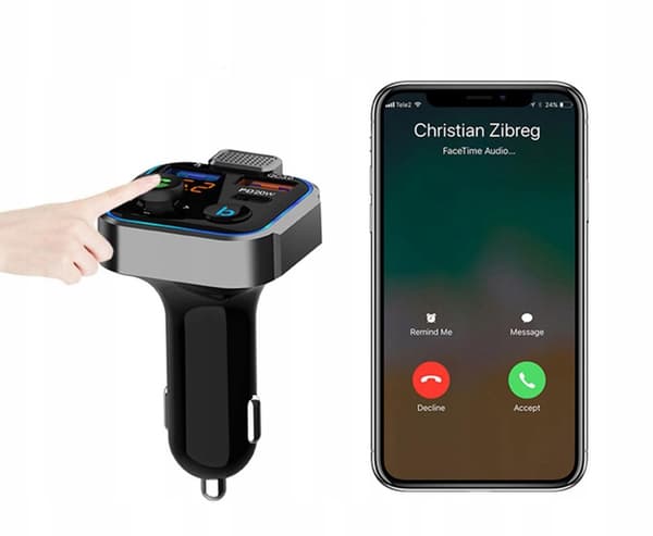 FM-SENDER BLUETOOTH QC USB PD HURTIGOPLADER