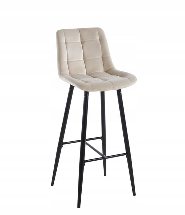 H2-FX sammet beige pall (svart ram)