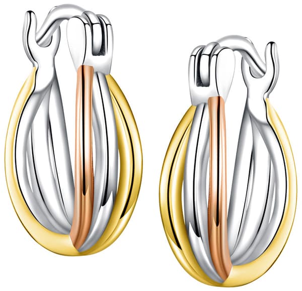 Pendientes de aro de plata, oro Trinity Silver S925