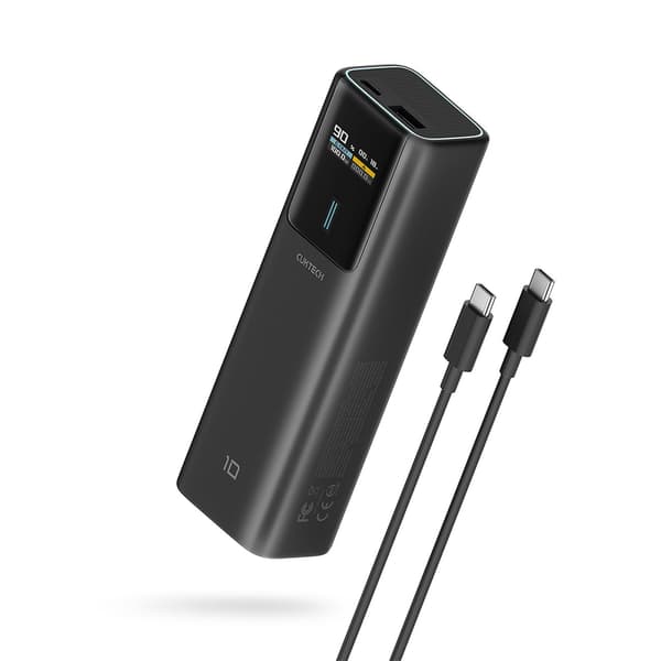 Powerbank 10000mAh USB-C USB-A 150W - sort