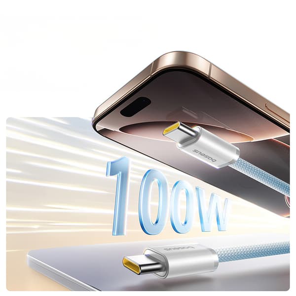 Självmonterande USB-C Dynamic 4 Pro 100W 1m kabel - Blå