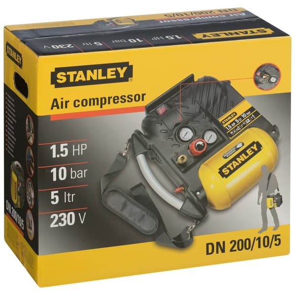 Oljefri kompressor 230V 1,5 hk 5L STANLEY