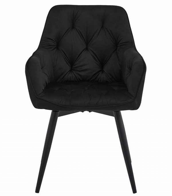 JORK360 stol - sort fløjl / sorte ben x 2