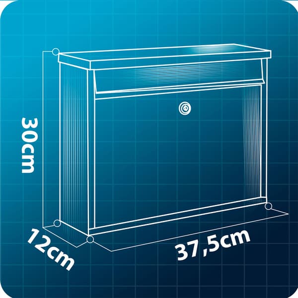 Postkasse 37,5x30,5x12 cm sort HM-860