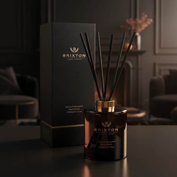 BRIXTON 500ml Patchouli & Bergamott Homms Glasdoftdiffusor med rör