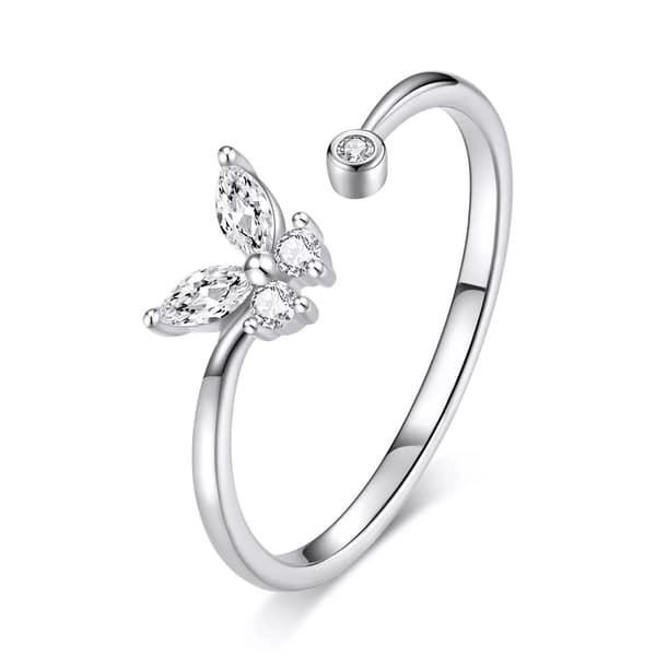 Silverfjärilsring med zirkoner Silver S925