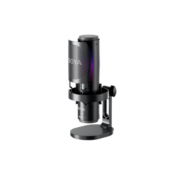 K9 108dB RGB USB-C Kablet Mikrofon med Bordstativ - Sort