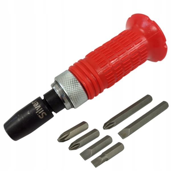 S10870 1/2" slagskruvmejsel med bits, 6-delt sæt