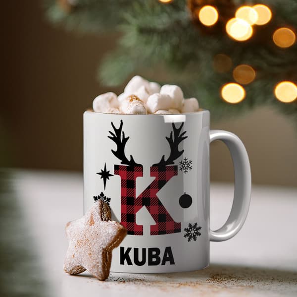 JULMUGG SOM GÅVA MED DITT EGET NAMN, INITIALER OCH TRYCK