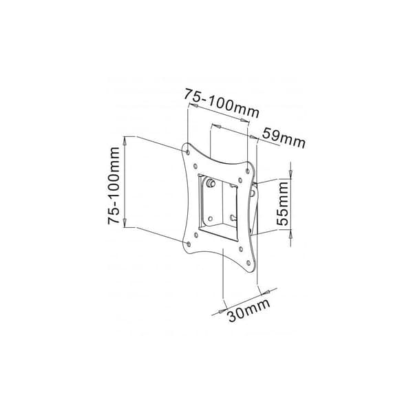 Techly LCD/LED vægbeslag 13"-30", 15 kg sort, vipbart